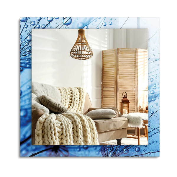 Lustro z nadrukiem dekoracyjne prostokątne Krople na dmuchawcach