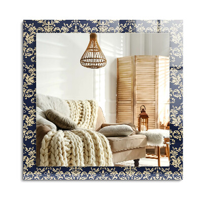 Lustro dekoracyjne prostokątne Wzór wiktoriański tapety