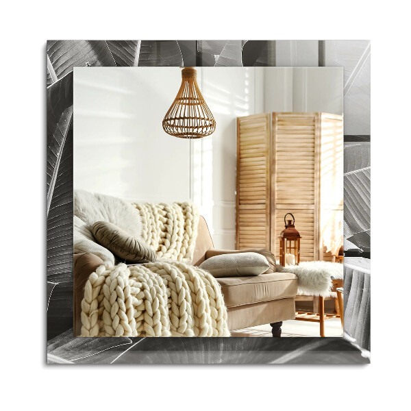 Lustro z nadrukiem dekoracyjne prostokątne Liście bananowca