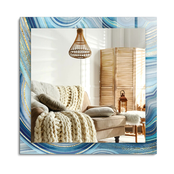 Lustro dekoracyjne prostokątne Abstrakcyjne niebieskie fale