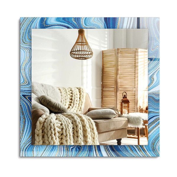 Lustro dekoracyjne prostokątne Abstrakcyjny wzór niebieski