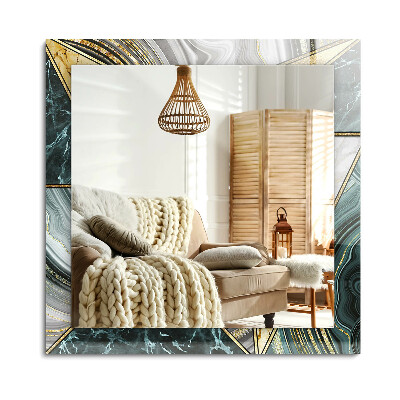 Lustro z nadrukiem prostokątne Abstrakcyjne geometryczne wzory