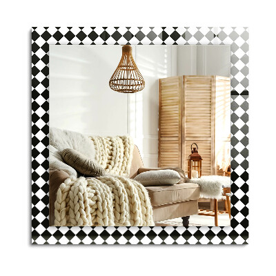 Lustro dekoracyjne prostokątne Czarno-biała szachownica