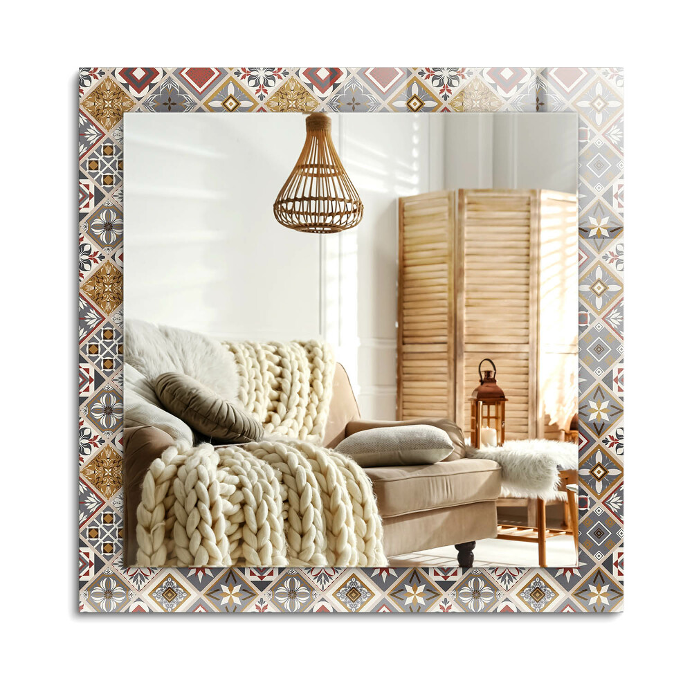 Lustro dekoracyjne prostokątne Kolorowe wzory kafelkowe