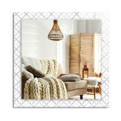 Lustro dekoracyjne prostokątne Kratka wzór linie