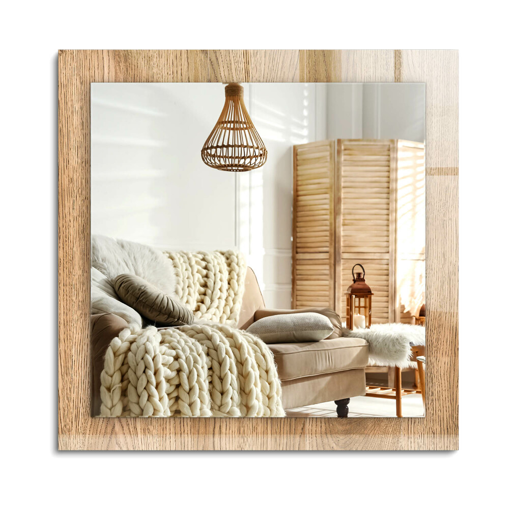 Lustro dekoracyjne prostokątne Drewniana tekstura