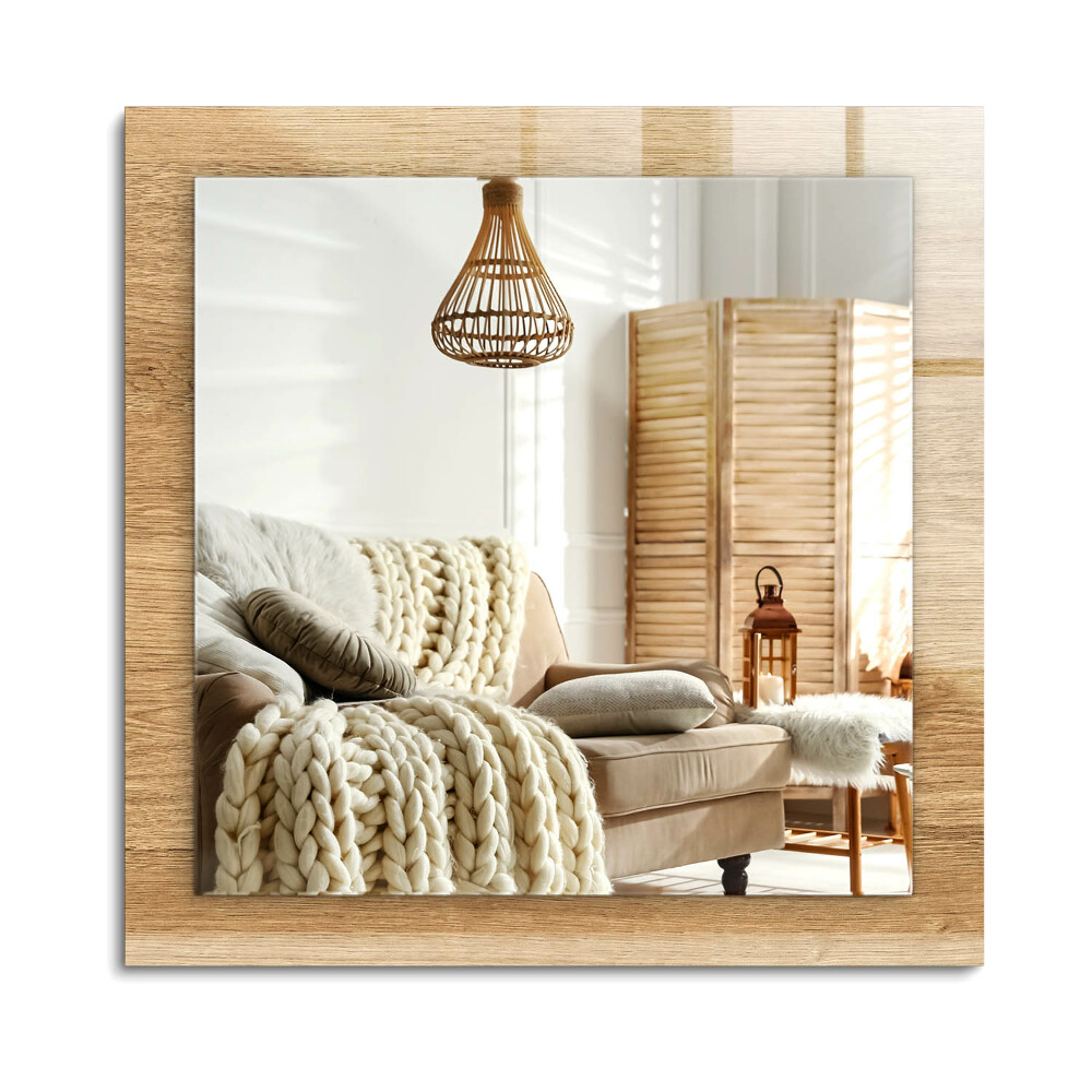 Lustro dekoracyjne prostokątne Drewno ze strukturą