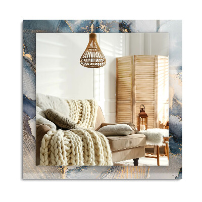 Lustro z nadrukiem dekoracyjne prostokątne Abstrakcyjna sztuka niebieska