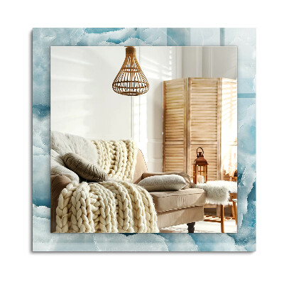 Lustro dekoracyjne prostokątne Niebieski marmur tekstura