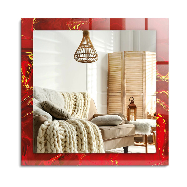 Lustro dekoracyjne prostokątne Abstrakcyjna czerwona farba