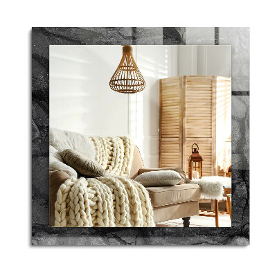 Lustro dekoracyjne prostokątne Czarna skała pęknięcia