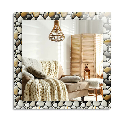 Lustro dekoracyjne prostokątne Kamienie wzór tekstura