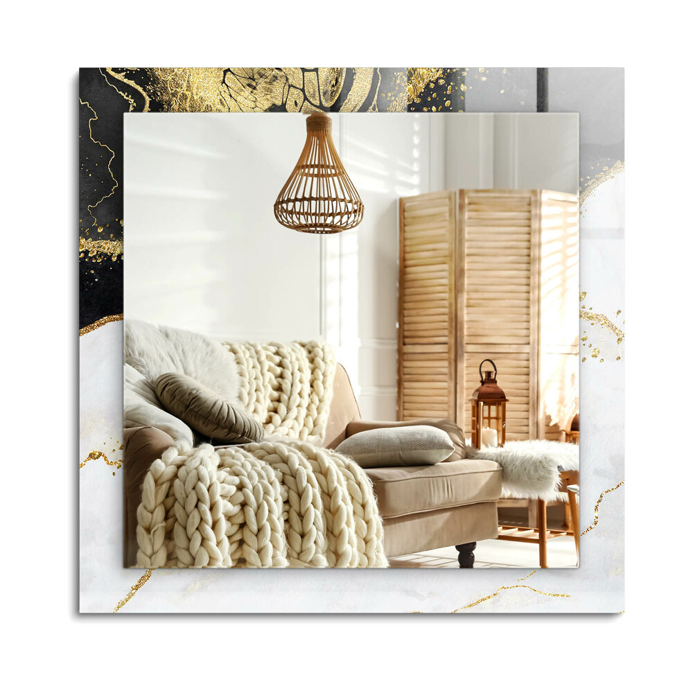 Lustro dekoracyjne prostokątne Abstrakcyjna sztuka złota