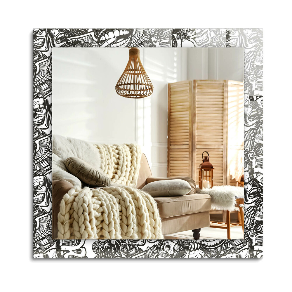 Lustro dekoracyjne prostokątne Czarno-białe wzory