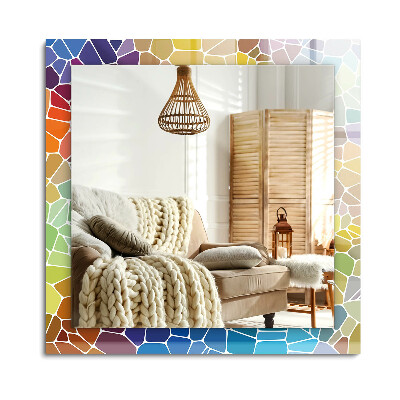 Lustro z nadrukiem dekoracyjne prostokątne Kolorowa mozaika abstrakcyjna