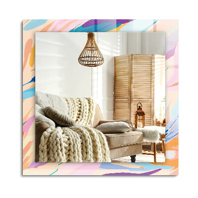 Lustro z nadrukiem dekoracyjne prostokątne Abstrakcyjne kolorowe pociągnięcia