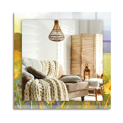 Lustro dekoracyjne prostokątne Pole Słoneczników