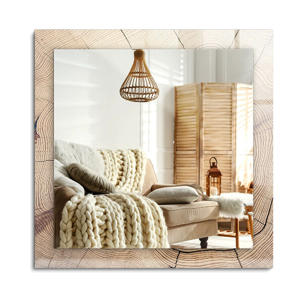 Lustro dekoracyjne prostokątne Przekrój pnia drzewa