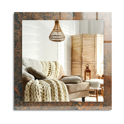 Lustro z nadrukiem dekoracyjne prostokątne Zardzewiały metal