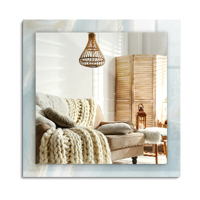 Lustro z nadrukiem dekoracyjne prostokątne Błękitny marmur onyx