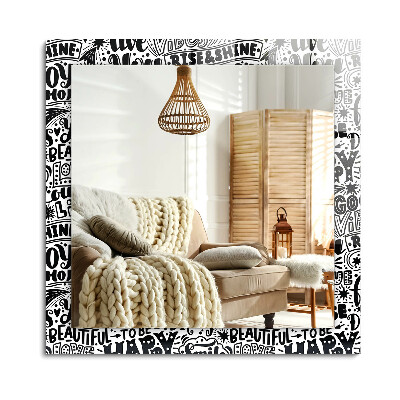 Lustro dekoracyjne prostokątne Motywacyjne napisy ręczne