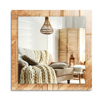 Lustro dekoracyjne prostokątne Drewniany parkiet