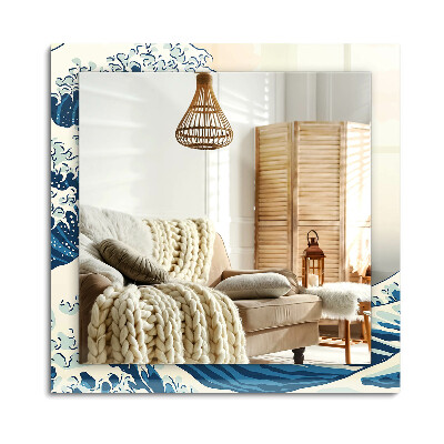 Lustro dekoracyjne prostokątne Wielka Fala w Kanagawie