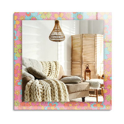 Lustro dekoracyjne prostokątne Kolorowe kwiatowe Groove