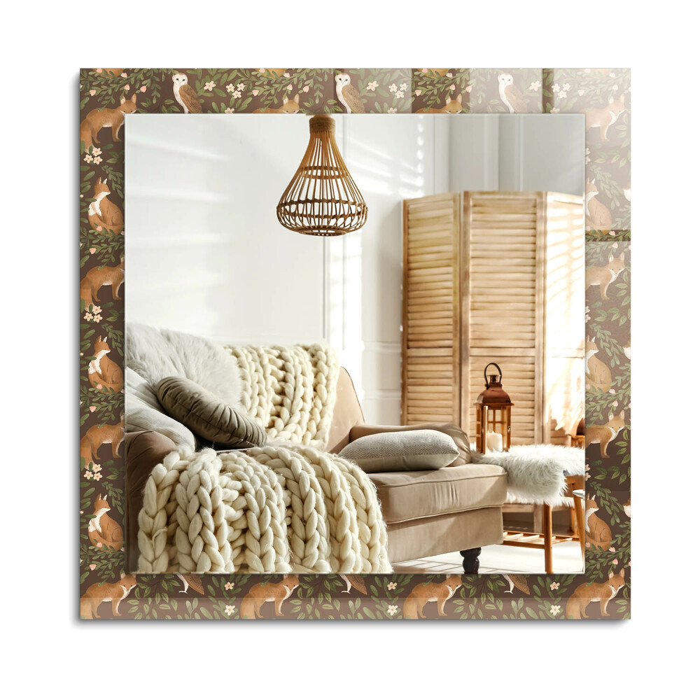 Lustro dekoracyjne prostokątne Lis i sowa