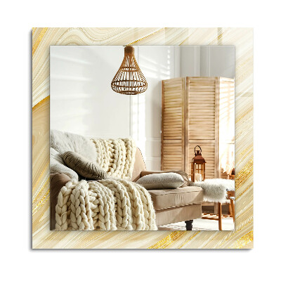 Lustro dekoracyjne prostokątne Żółte abstrakcyjne linie