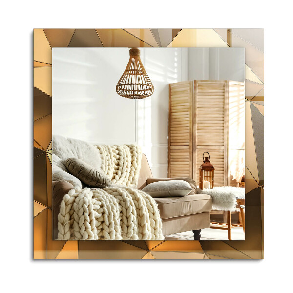 Lustro z nadrukiem prostokątne Złote geometryczne wzory