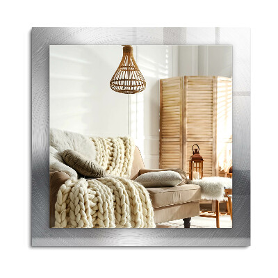 Lustro dekoracyjne prostokątne Metalowa powierzchnia okrągła