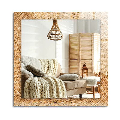 Lustro dekoracyjne prostokątne Plecionka z wikliny
