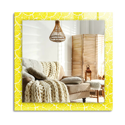 Lustro z nadrukiem prostokątne Plastry cytryny wzór