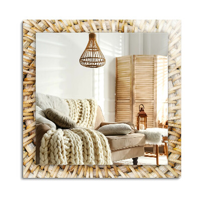 Lustro dekoracyjne prostokątne Plecionka z wikliny