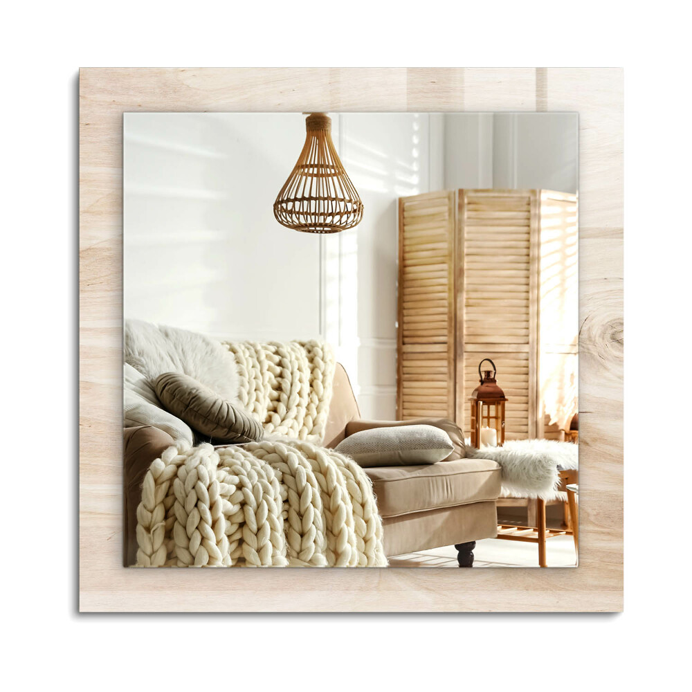 Lustro dekoracyjne prostokątne Drewno z sękami