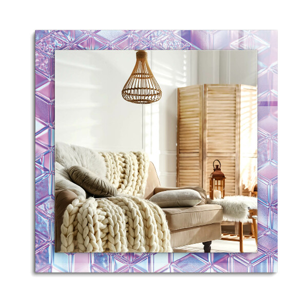 Lustro dekoracyjne prostokątne Przezroczyste kolorowe sześciany