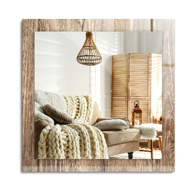 Lustro dekoracyjne prostokątne Drewniana podłoga deski