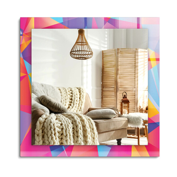 Lustro z nadrukiem dekoracyjne prostokątne Kolorowe geometryczne wzory