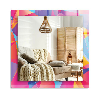 Lustro z nadrukiem dekoracyjne prostokątne Kolorowe geometryczne wzory