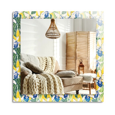 Lustro dekoracyjne prostokątne Kwiaty i liście