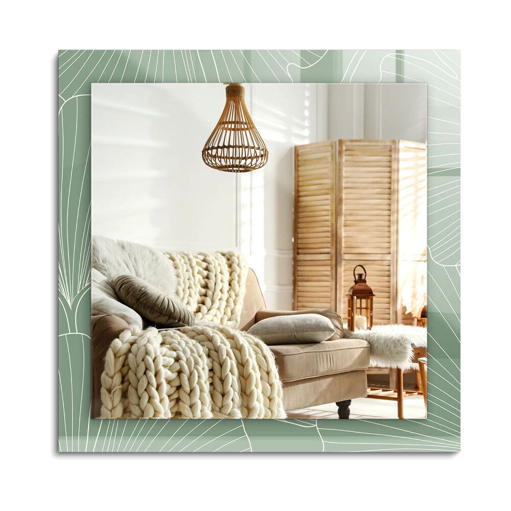 Lustro dekoracyjne prostokątne Liście miłorzębu