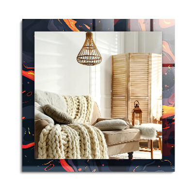 Lustro z nadrukiem prostokątne Wulkaniczna Lawa