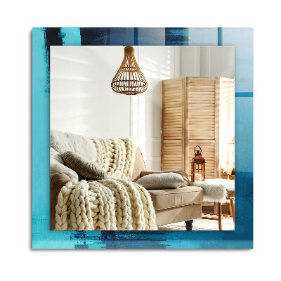 Lustro dekoracyjne prostokątne Abstrakcyjna niebieska sztuka