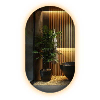 Lustro dekoracyjne owalne z podświetleniem LED