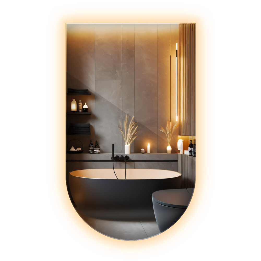 Lustro arkadowe z podświetleniem LED nowoczesne