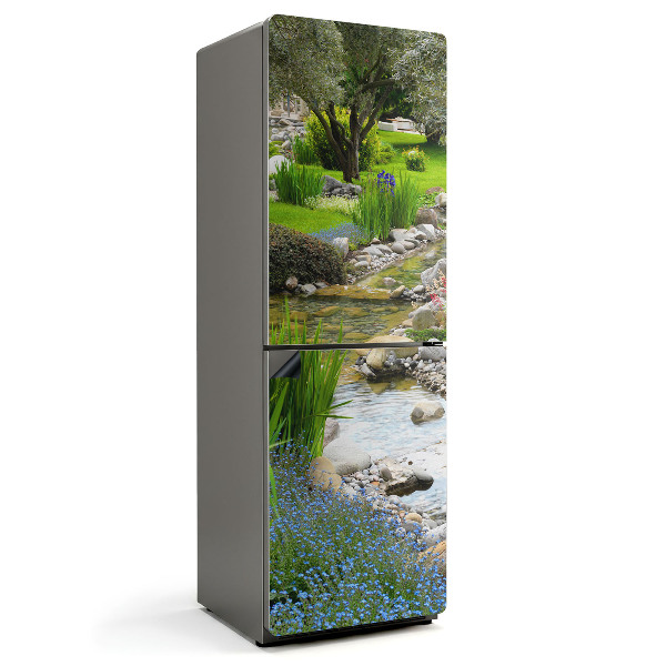 Mata magnetyczna na lodówkę Zielony zakątek z płynącym strumieniem