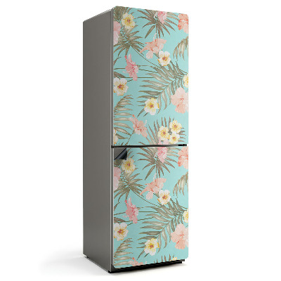 Mata magnetyczna na lodówkę Kwiatowy motyw tropikalnych roślin