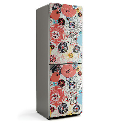 Mata magnetyczna na lodówkę Kwiatowe motywy w abstrakcyjnym stylu