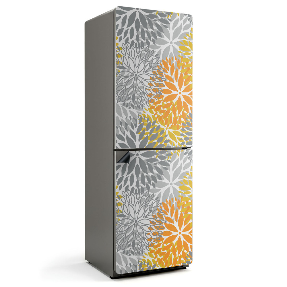 Mata magnetyczna na lodówkę Roślinne motywy w geometrycznych kształtach